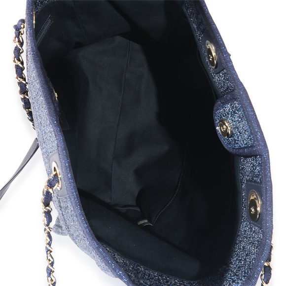 Chanel Navy Tweed Metallic Small Deauville - Picture 4 of 7